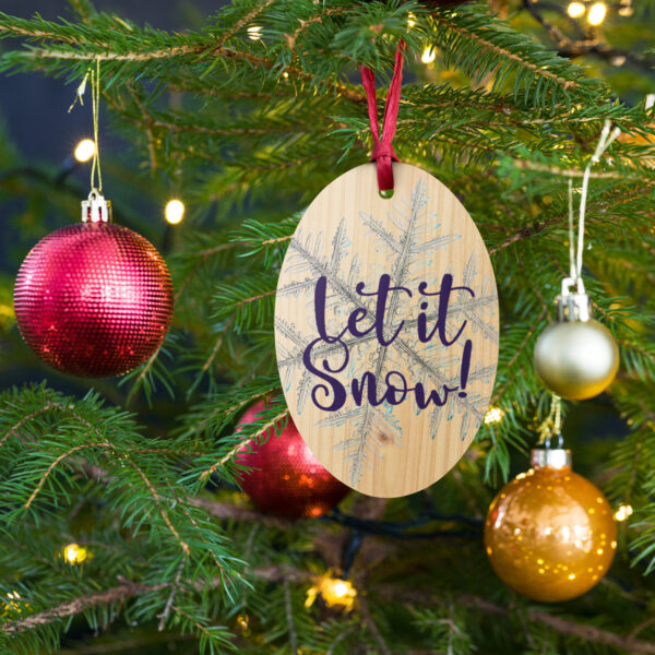 Let it Snow Wooden ornaments